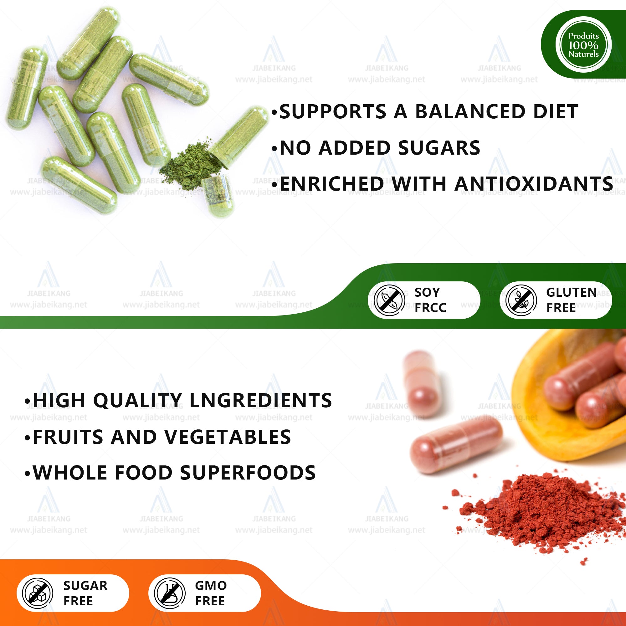Superfood Multivitamin Fruit And Vegetable Supplement Veggie Dietary Capsules For Immune System Support