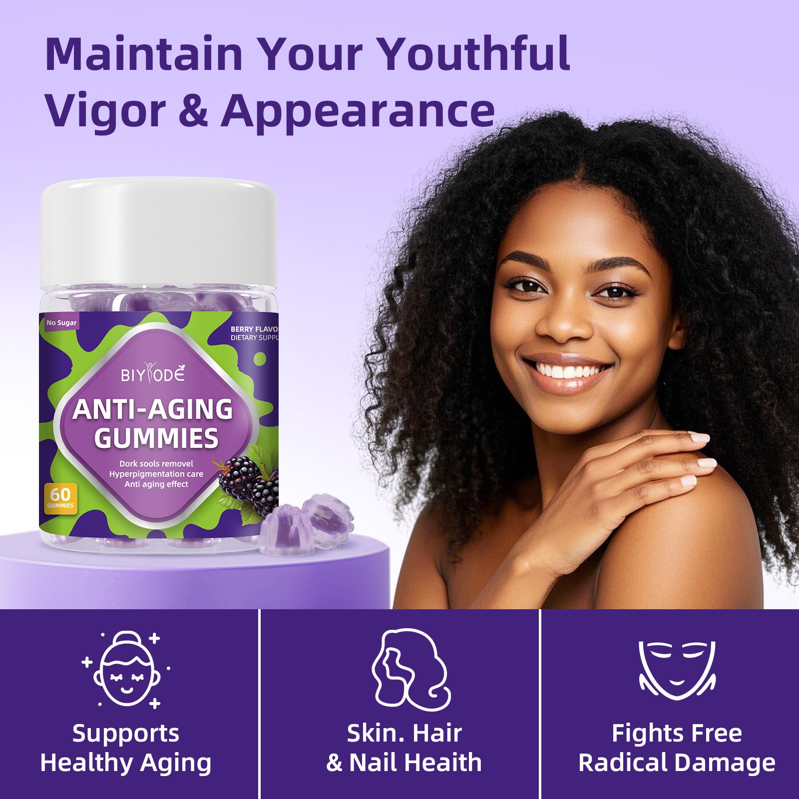 Jiabeikang Factory OEM ODM Custom Collagen Multivitamin Beauty Gummies Forever Young Look Supplement Manufacturer