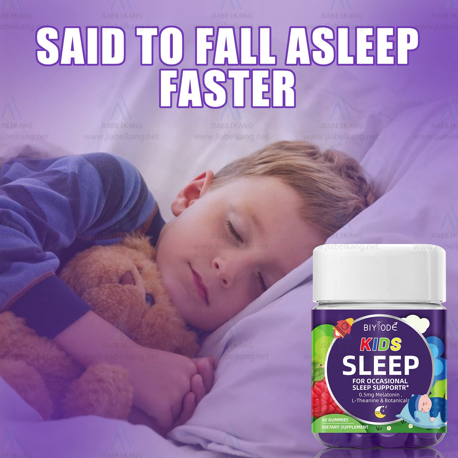 Ready Stock Wholesale OEM ODM Custom Kids Multivitamin Supplement Children Melatonin Sleep Support Gummies