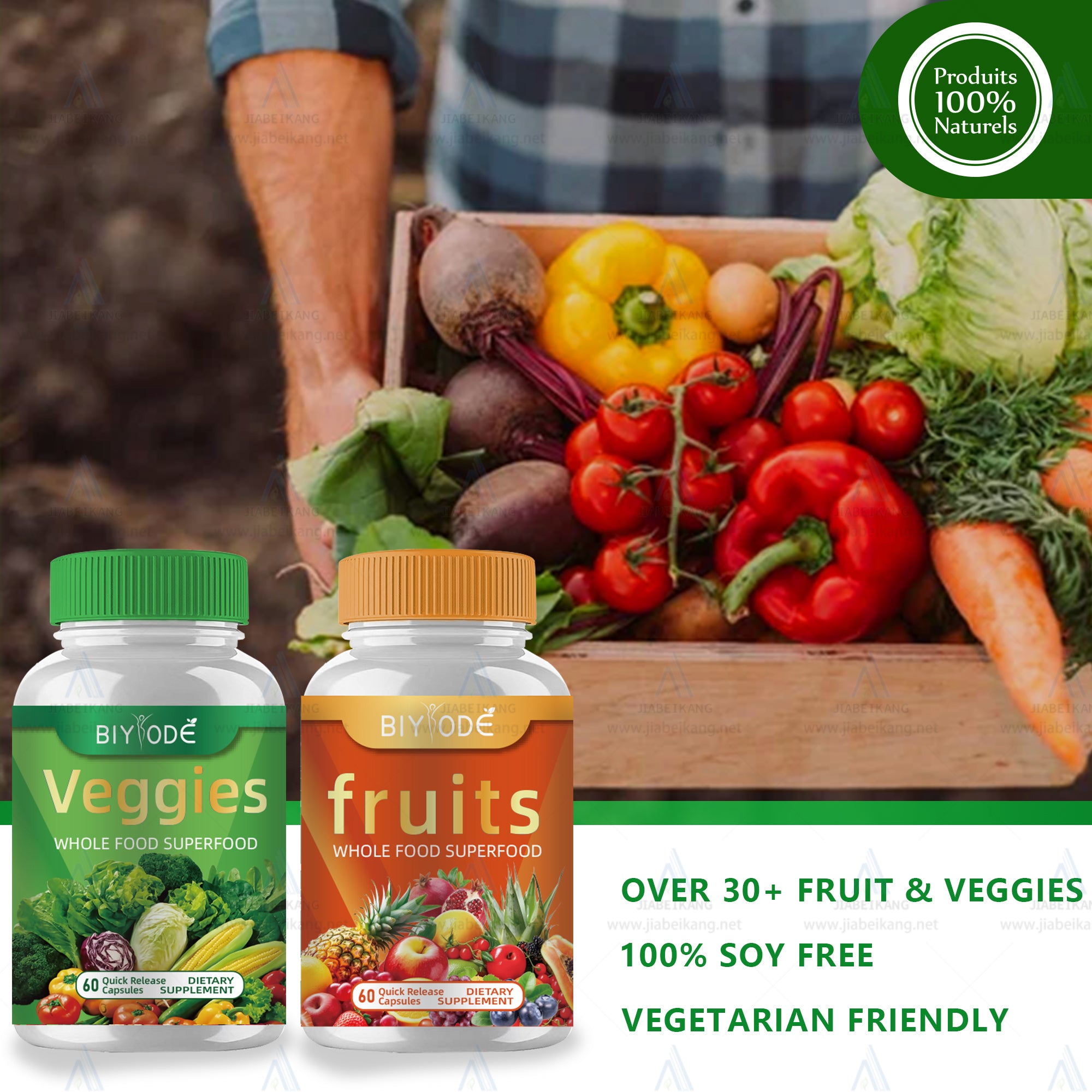 Superfood Multivitamin Fruit And Vegetable Supplement Veggie Dietary Capsules For Immune System Support