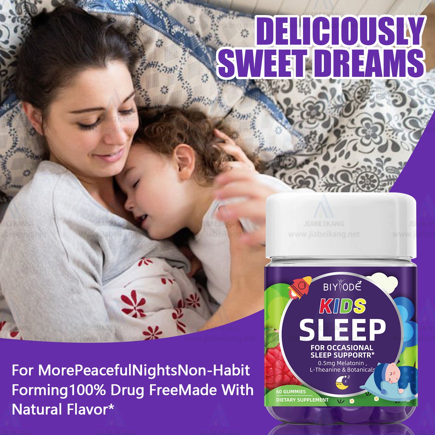 Ready Stock Wholesale OEM ODM Custom Kids Multivitamin Supplement Children Melatonin Sleep Support Gummies