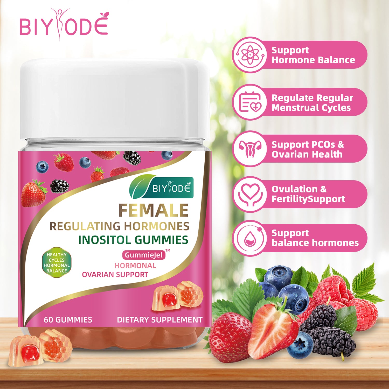 Female Multivitamin Inositol Gummies Hormonal Support