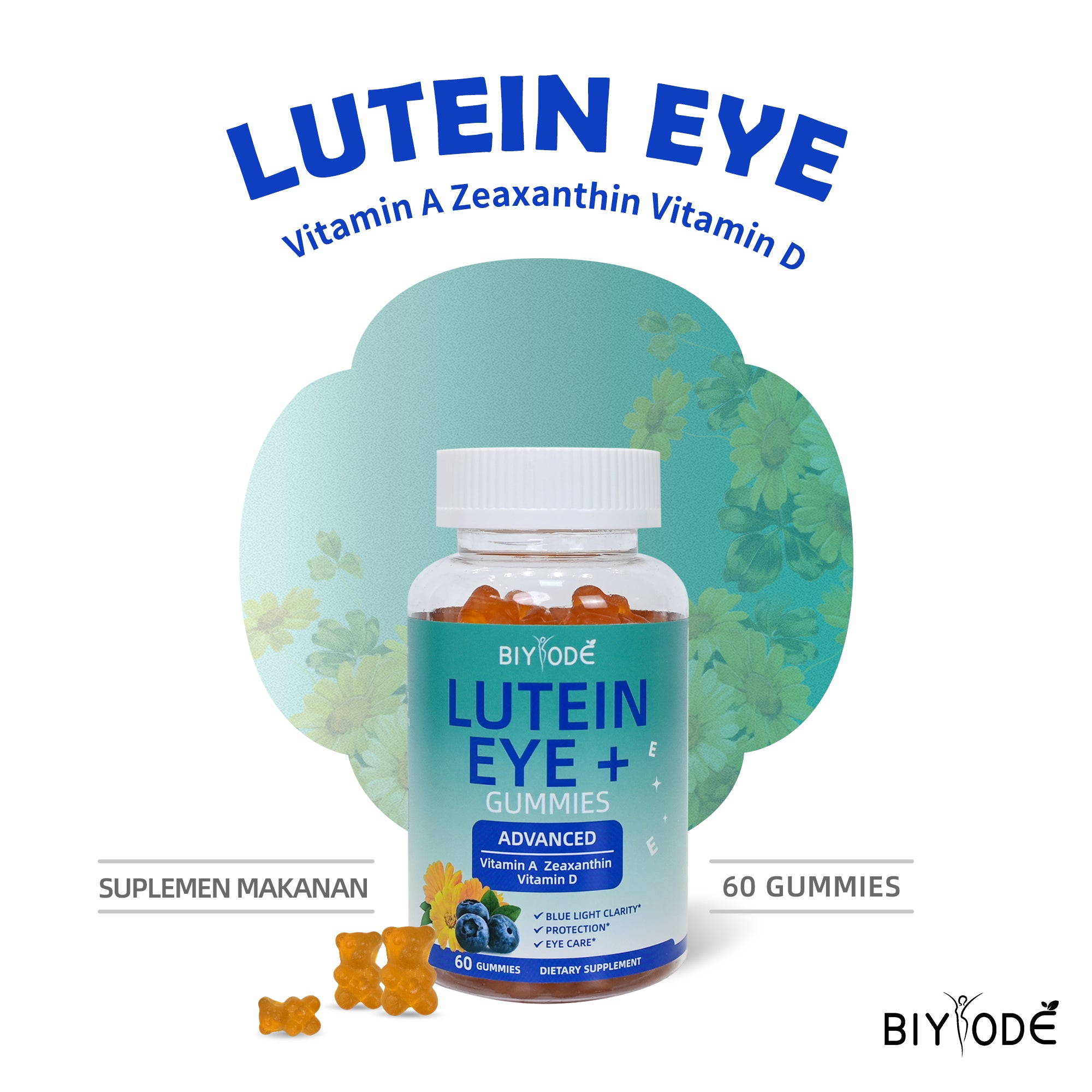OEM ODM Factory Customized Lutein Gummies Eye Health Supplement Multivitamin Marigold Extract