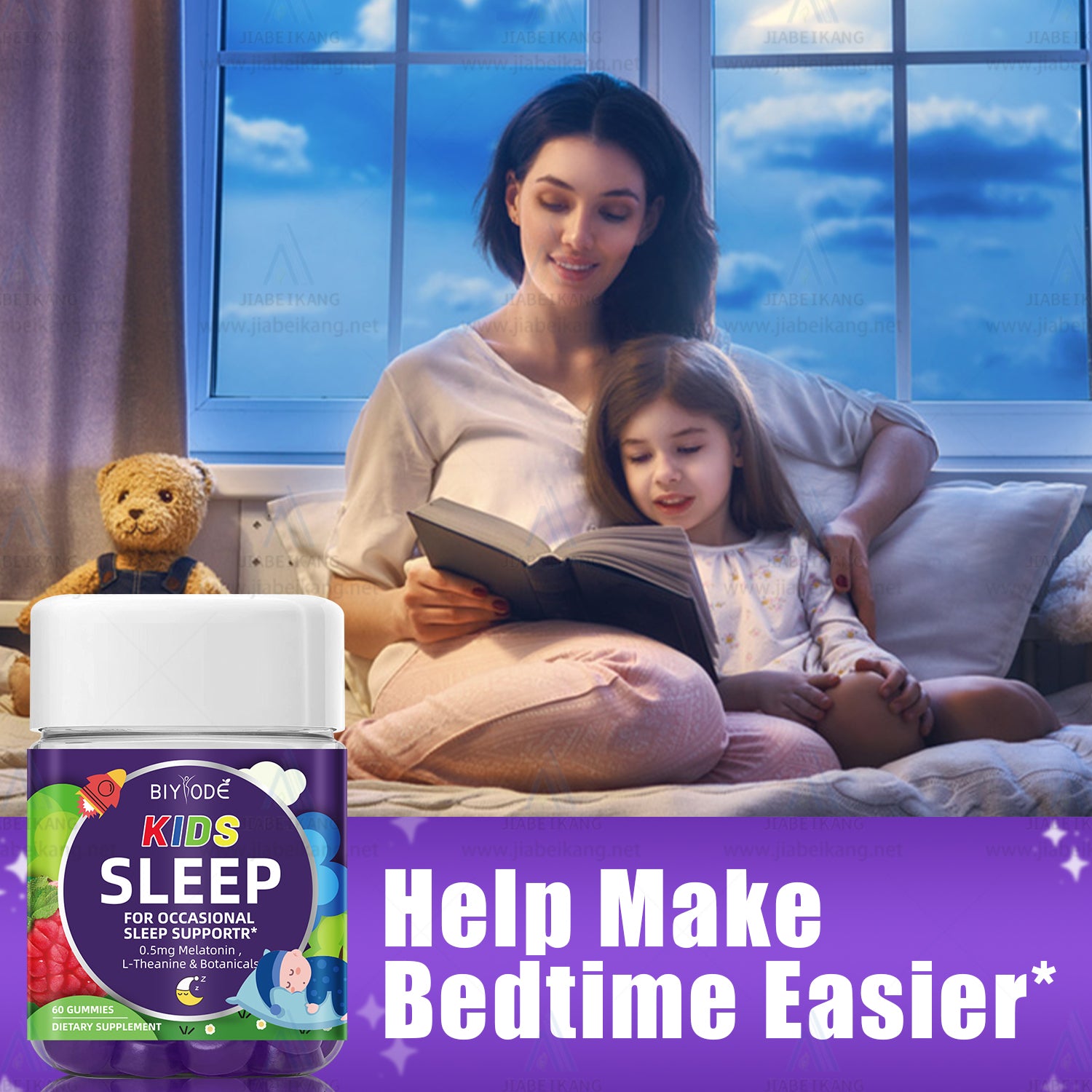 Ready Stock Wholesale OEM ODM Custom Kids Multivitamin Supplement Children Melatonin Sleep Support Gummies