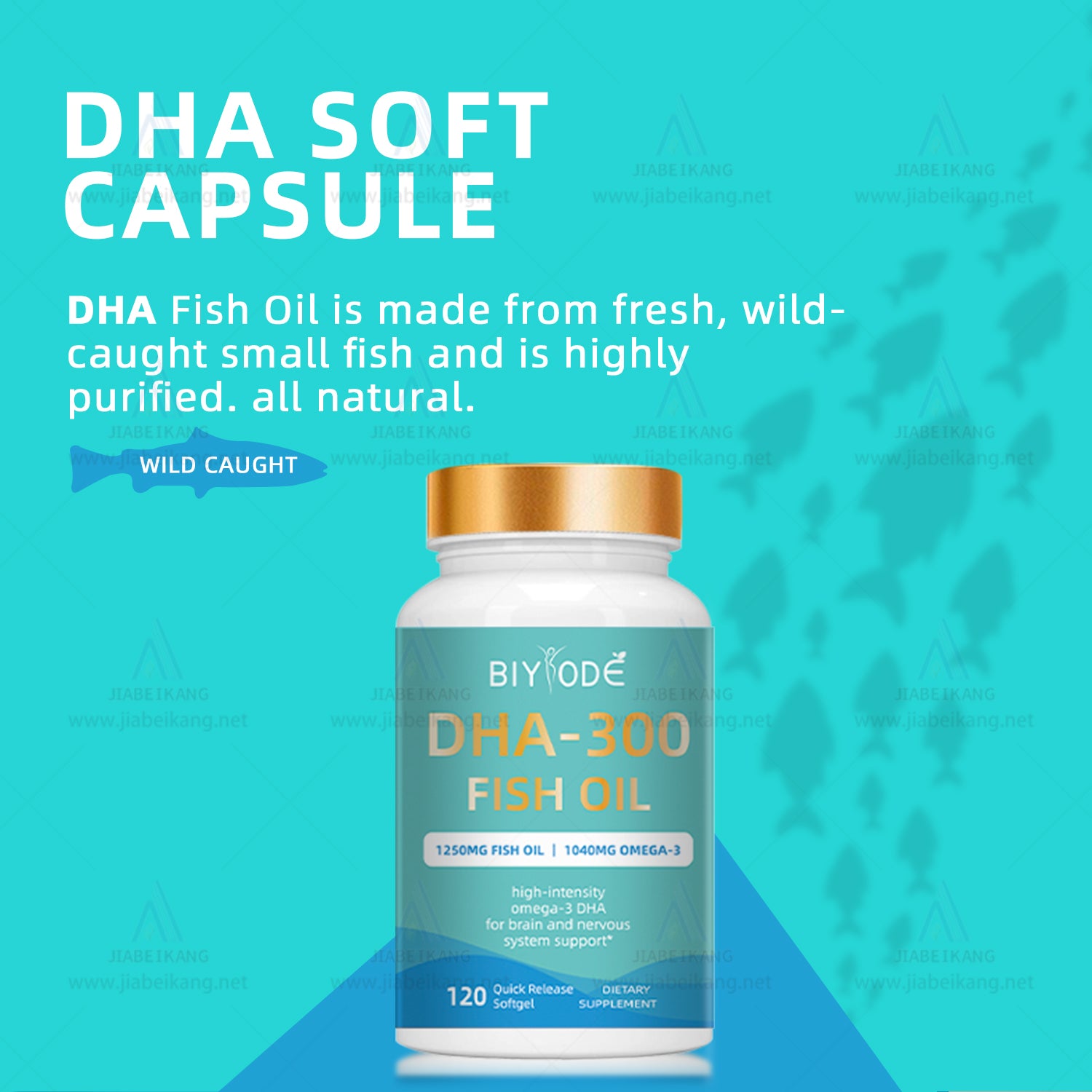 Wholesale DHA-300 Omega-3 Fish Oil Softgel Capsules Best Selling Supplement