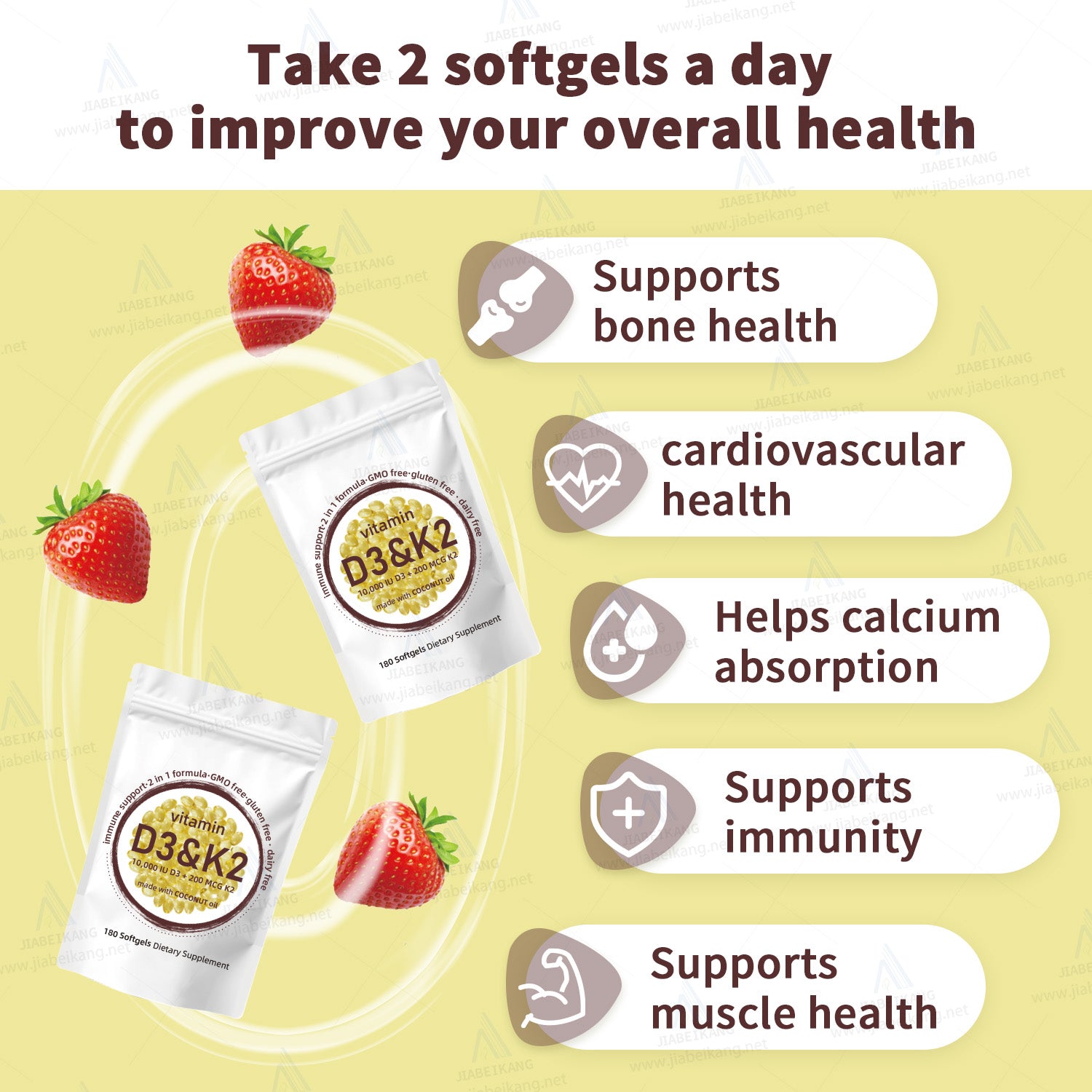 D3 K2 Vitamin Supplement Wholesale Joint Support Vitamin Capsules Softgel